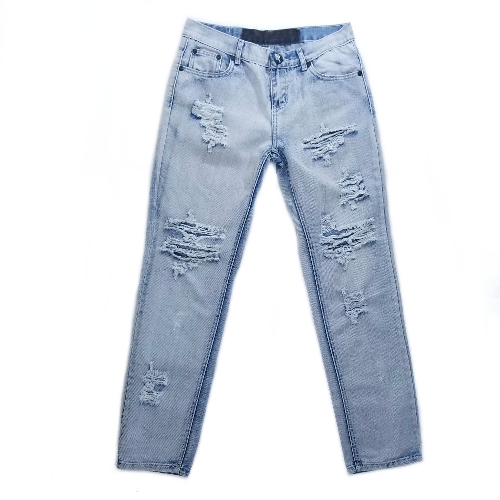 One Teaspoon Light Wash Distressed Jeans